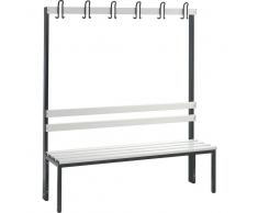 C+P Einseitige Garderobenbank mit 4 Füßen, b150xt40xh165cm