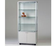 CLASS-M Standvitrine mit Schrank und Flügeltüren b78xt41,5xh183,5cm