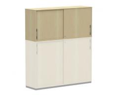WORK 2-OH Aufsatz-Schiebetürenschrank, Aktenschrank, 160cm breit