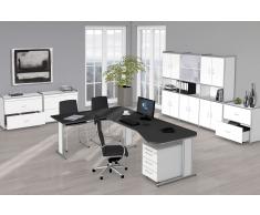 ARTLINE Büromöbel Set, 1 ergonomischer Arbeitsplatz mit Anbautisch, 550x550