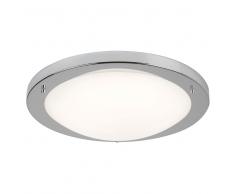 85457 LED-Deckenleuchte, 41cm, Opalglas,Satin Silber