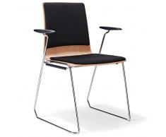 giroflex 151-6508 Stapelstuhl mit Holzschale und Armlehne