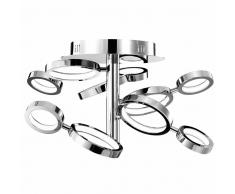 FOLIGNO LED-Deckenleuchte, chrom, 10 Ringe, 7271003