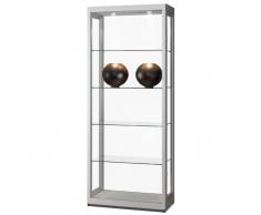 V8-800 Glasvitrine staubdicht mit LED-Deckenspot, Türen seitlich b80xt40xh200cm
