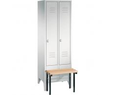 C+P Garderobenschrank mit 2 Abteil und Sitzbank, b61xt50xh185cm