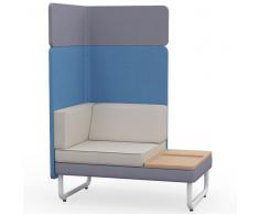 PLAY&WORK 1.5-Sitzer Sofa mit Ablagetisch, hohe Rückwand mit Aufsatzpaneel