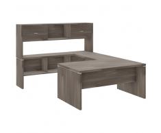 TREND PLUS Winkelschreibtisch mit Wangengestell und Anbauregal, 160x231cm