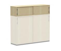 WORK 1-OH Aufsatz-Schiebetürenschrank, Aktenschrank, 120cm breit