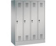 C+P Garderobenschrank mit Sockel für Grundschulen, 4 Fächern, b119xt30xh165cm