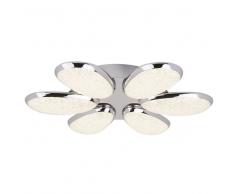 85530 LED-Deckenleuchte, chrom, Chrushed-Ice Optik, Blumen Form