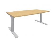 EXPERT Steh-Sitz-Tisch, Konferenztisch in Bootsform bzw. Fassform, 90/80cm tief