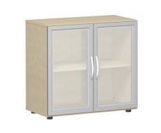 GERAMÖBEL FLEX 2-OH Glas-Flügeltürenschrank, 80cm breit