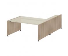 TREND TOWER Glasschreibtisch, Wangengestell mit Anbauregal, 180x190cm