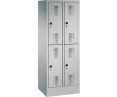 C+P Garderobenschrank mit Sockel für Grundschulen, 4 Fächern, b61xt30xh165cm