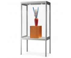 V8-1000 Hochbein-Glasvitrine staubdicht mit LED-Deckenspot