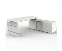 AVETO Schreibtisch mit Sideboard, 180x80cm