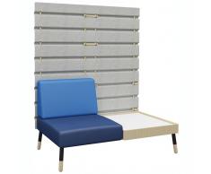 TEPEE 1-Sitzer Sofa mit Paneel und großem Tisch, zur Verbindung oder freistehend