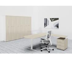 TREND PUR Büromöbel Set, Einzelarbeitsplatz mit Schrankwand, 300x300cm
