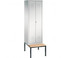 C+P Garderobenschrank mit Flügeltüren und Sitzbank, b61xt50xh209cm