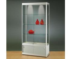 MPC Glasvitrine mit Unterschrank und Schiebetüren, inkl. LED-Beleuchtung, b100xt40xh200cm