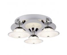 85429 LED-Deckenleuchte, Gesprungenes Glas, 3 Leuchtköpfe