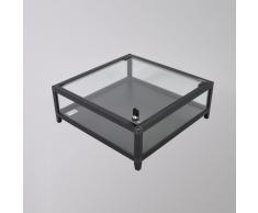 Quadrat Vitrine mit Flügeltür, schwarz, b42,8xt42,8xh12,8cm