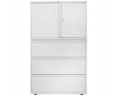 BISLEY LATERAL FILE Hängeregisterschrank mit Flügeltüren und 3 HR-Schubladen, 100cm breit, 164cm hoch