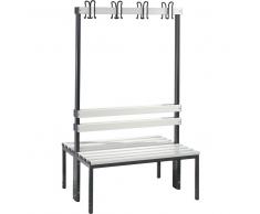 C+P Doppelseitige Garderobenbank mit 2 x 4 Füßen, b100xt75xh165cm
