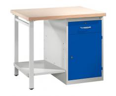 C+P Werkbank mit Fuß und Standschrank, b100xt70xh85cm