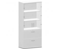 MDD Glasvitrine mit Hängeregisterschubladen, 5-OH, b80xt43xh183cm