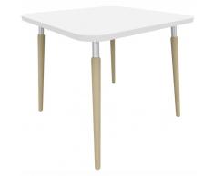 TAUKO Konferenztisch mit 4-Fuß-Holzgestell, b80xt80cm