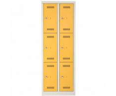 BISLEY MONO BLOC Kleiderspind mit 2 Abteil und 6 Fächer, b61xt50xh170cm
