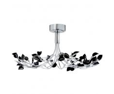 85312 LED-Deckenleuchte, schwarzes Glas in Blattform
