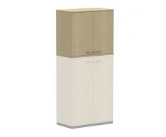 WORK 2-OH Aufsatz-Flügeltürenschrank, Aktenschrank, 80cm breit
