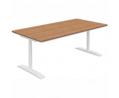 RANGE höhenverstellbarer Schreibtisch mit horizontalem Kabelkanal, b200xt100xh68-129cm