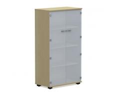 WORK 4-OH Glasflügeltürenschrank, Aktenschrank, 80cm breit