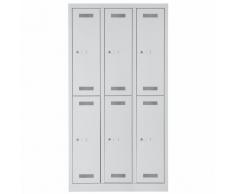 BISLEY MONO BLOC Kleiderspind mit 3 Abteil und 6 Fächer, b90xt50xh170cm