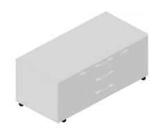 WORK Mobiles Sideboard mit 2 Flügeltüren und 3 Schubladen