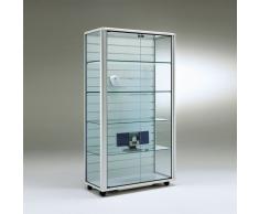 OMEGA Vitrine mit Lamellenwand und Flügeltüren b99xt45,5xh184,5cm