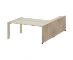 TREND TOWER Glasschreibtisch, 4-Kant-Gestell mit Anbauregal, 180,2x190cm