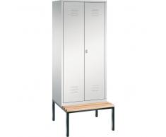 C+P Garderobenschrank mit Flügeltüren und Sitzbank, b81xt50xh209cm