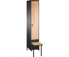 C+P Garderobenschrank mit tiefergelegtem Sitzbank, b30xt50xh185cm