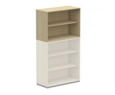 WORK 2-OH Aufsatz-Regalschrank, Aktenregal, 100cm breit