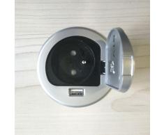 KERKMANN Schreibtisch-Steckdose mit Schutzkappe und USB-Port, ohne Einbau