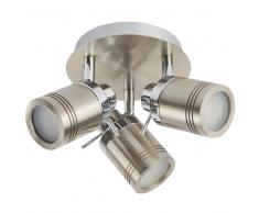 85552 LED-Deckenleuchte, Satin silber, 3 Leuchtelemente
