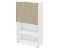 TREND PUR und PLUS Büroschrank 2-OH unten offen, 2-OH Flügeltür oben, b90xt46cm