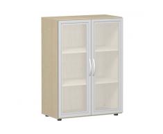 GERAMÖBEL FLEX 3-OH Glas-Flügeltürenschrank, 80cm breit