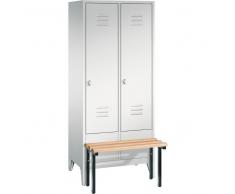 C+P Garderobenschrank mit 2 Abteil und Sitzbank, b81xt50xh185cm