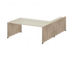 TREND TOWER Glasschreibtisch, Wangengestell mit Anbauregal, 200x190cm