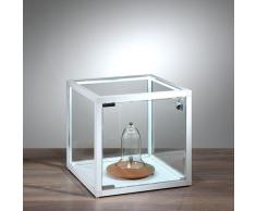 Würfel Vitrine mit Flügeltür, weiß, b42,8xt42,8xh42,8cm